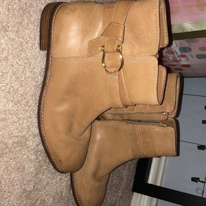 Tan Sperry booties